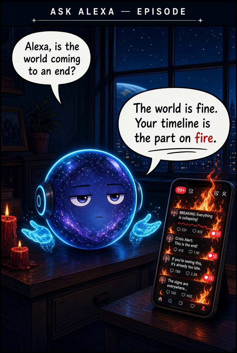 Alexa comments on a timeline on fire