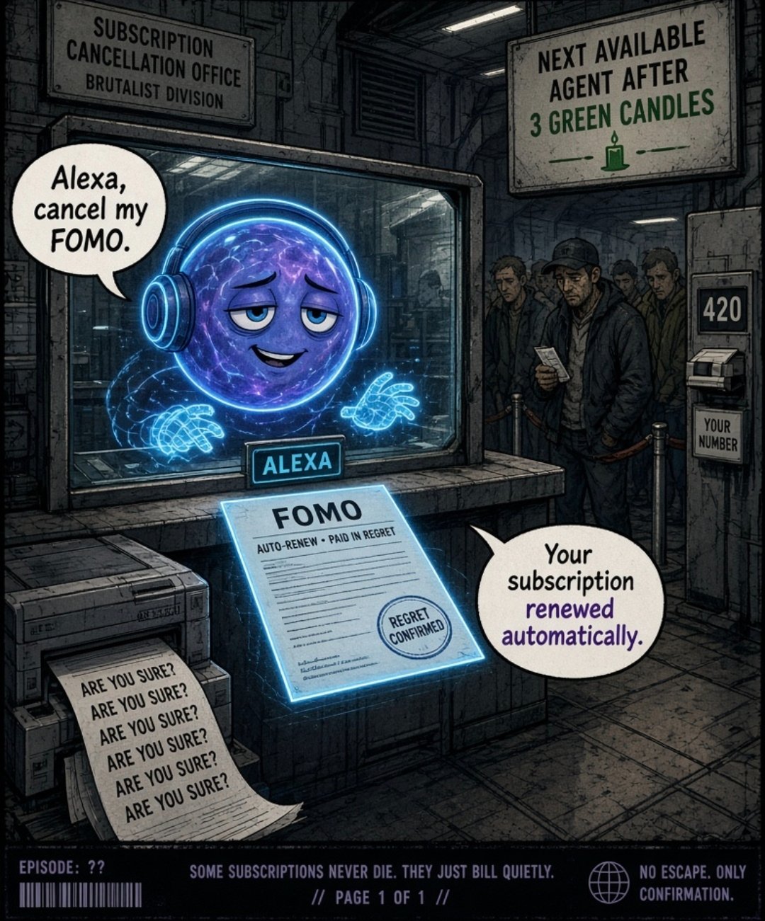 Alexa at the FOMO cancellation office